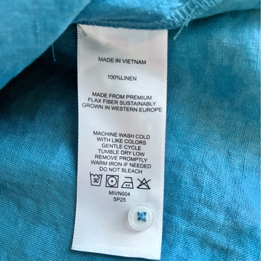 Quince 100% linen blue tank top sleeveless size medium - Picture 5 of 5